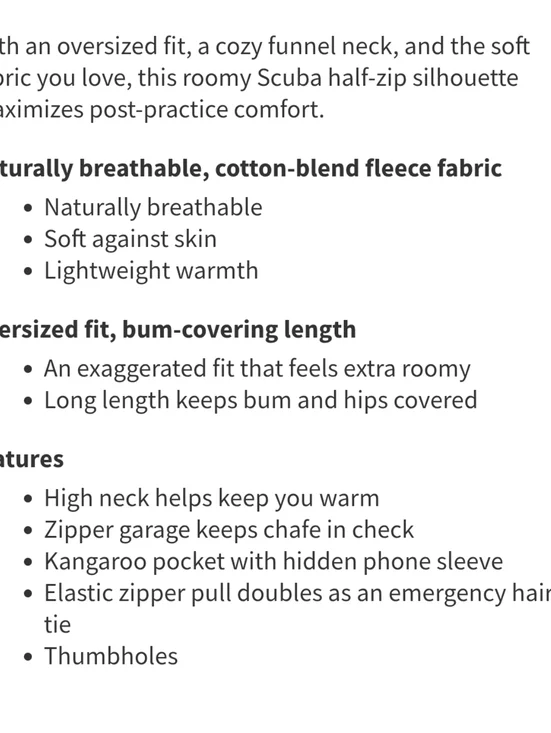 Lululemon Scuba Oversized Funnel-Neck Half Zip - Picture 7 of 7